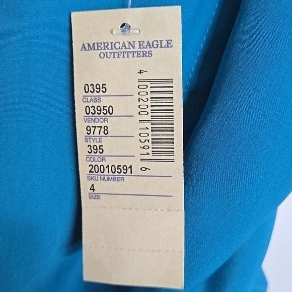 American Eagle Outfitters Peplum Dress, Blue, Womens Size 4 - Picture 5 of 6